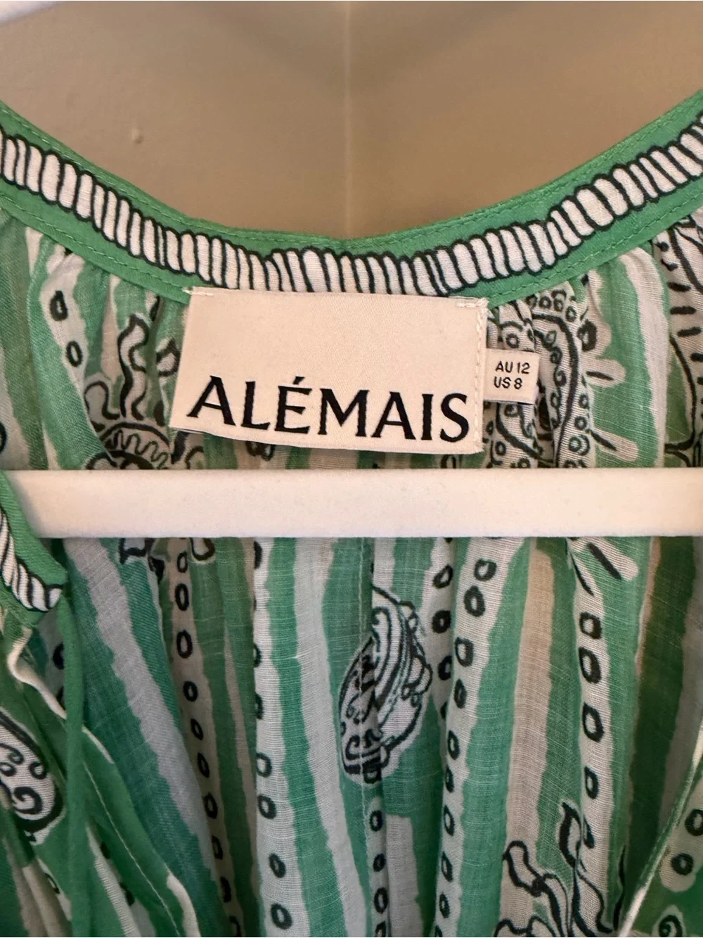 Alemais Green and White Mini Dress - Picture 2 of 5